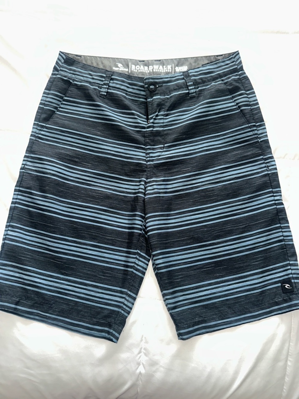 Rip Curl Men's Black & Light Blue Striped Hybrid Shorts